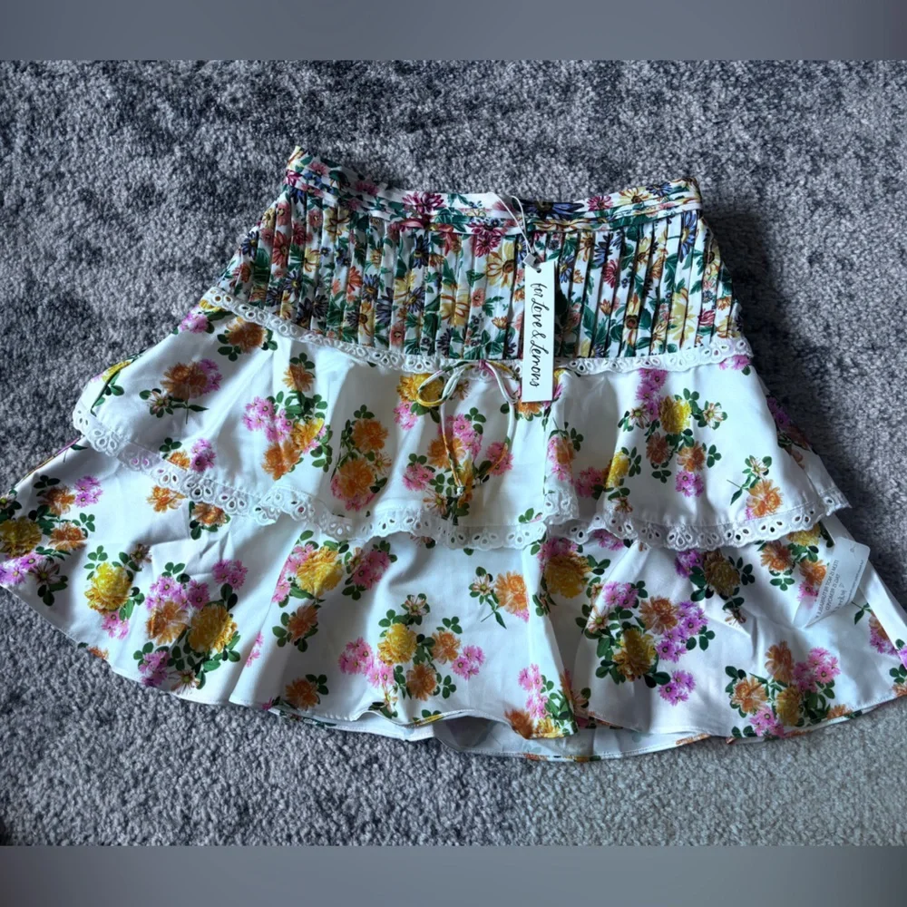 NWT For Love and Lemons Rosalyn skirt set Size: Medium - Picture 9 of 10